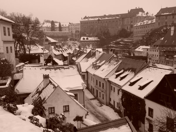 Snow covered rooftops