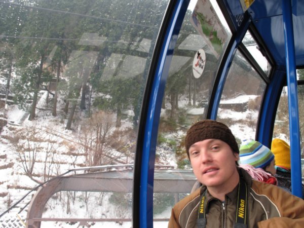 Going up in cable car