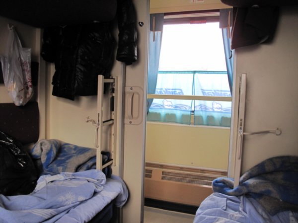 Our compartment looking out into corridor
