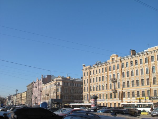 Traffic and Buildings on a St Petersburg street