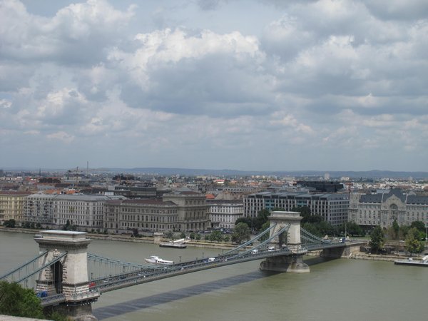 Chain bridge from the top of the Buda hill