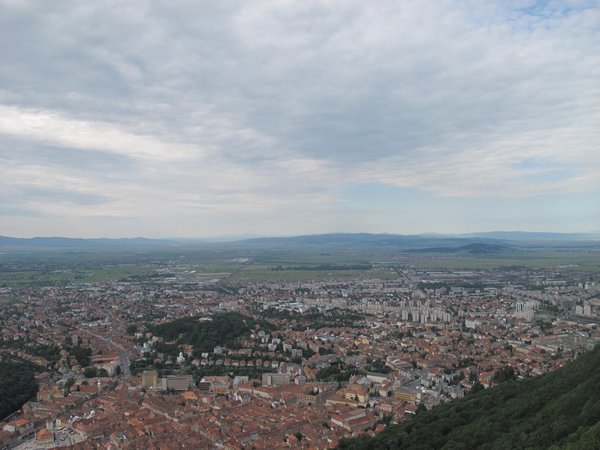 View of Brasov from the nearby hill (where the Brasov sign is)