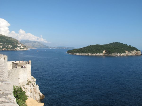 View of sea from wall in Dubrovnik