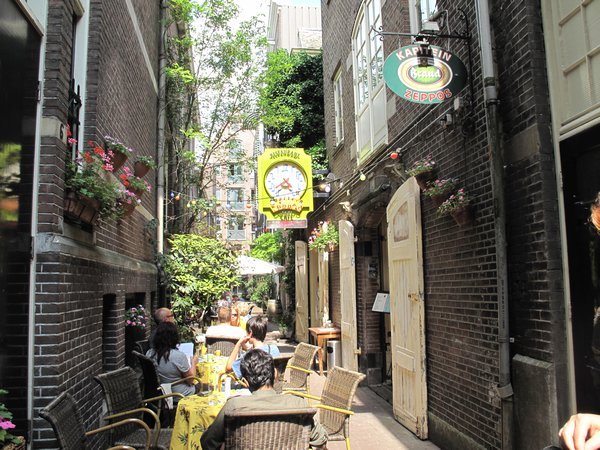 We had lunch in the cafe down this alley