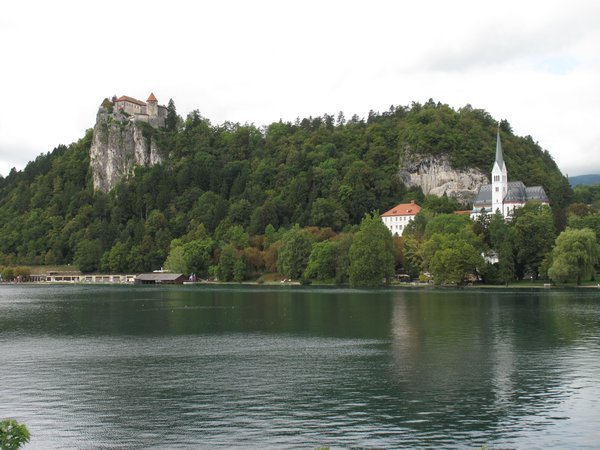 Church and Castle viewed from town side of lake