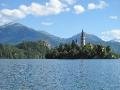 Bled Island on lake with church