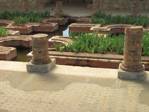 Roman ruins and replicated garden