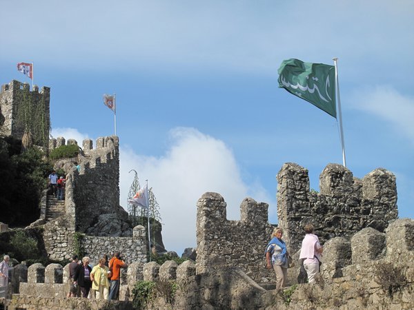 Fort at Sintra with many flags