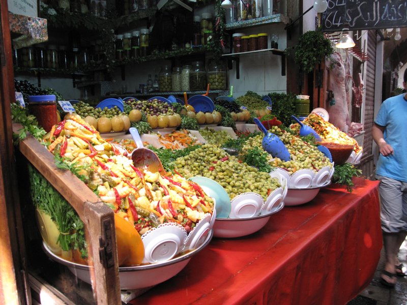 Colourful market stalls