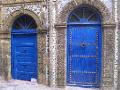 Some of the bright blue doors