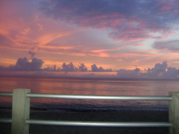 Crazy amazing colous of the sunset over bali from lombok