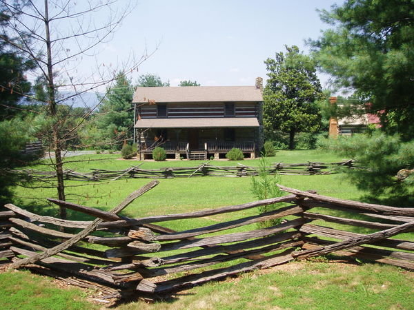 cool civil war period house with snake fencing...