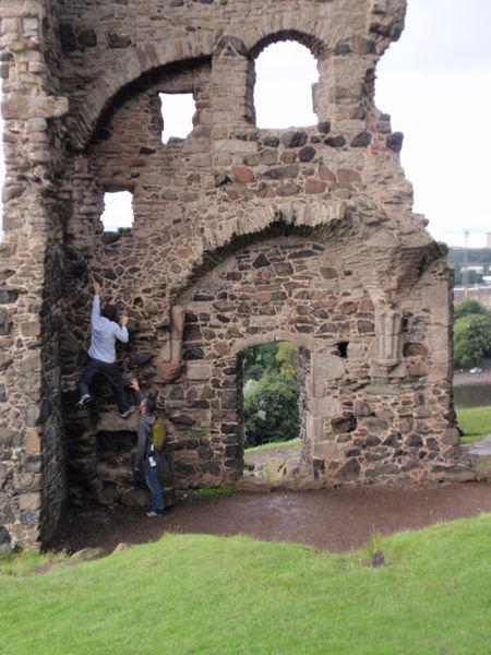 Climbing some ruins
