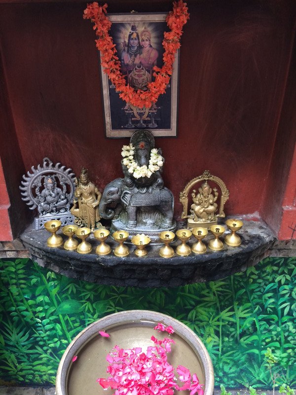 Ganesha shrine at the Kerala Katahkali Center