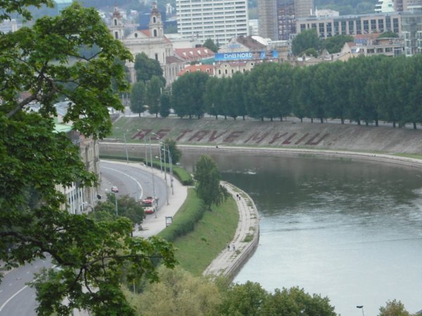 The Affectionate River bank; it says I Love You in Lithuanian