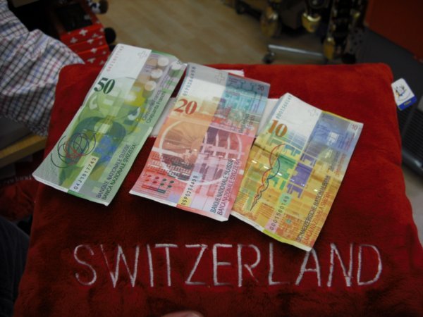 Colorful Swiss Francs