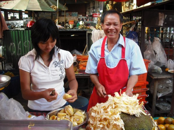 Jack fruit guy at market