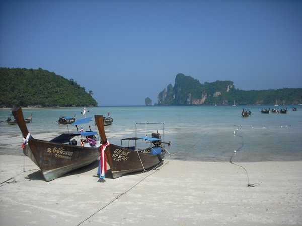 Long-tail boats on Ko Phi Phi 