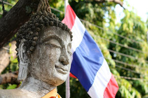 Thai Flag with Buddha