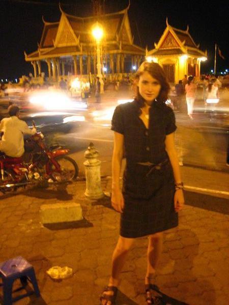 Sarah...in phnom penh at night