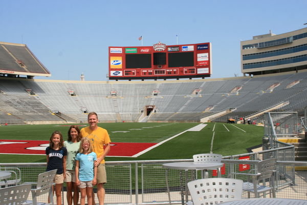 On the field at Camp Randall Stadium