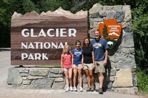 Glacier national park sign