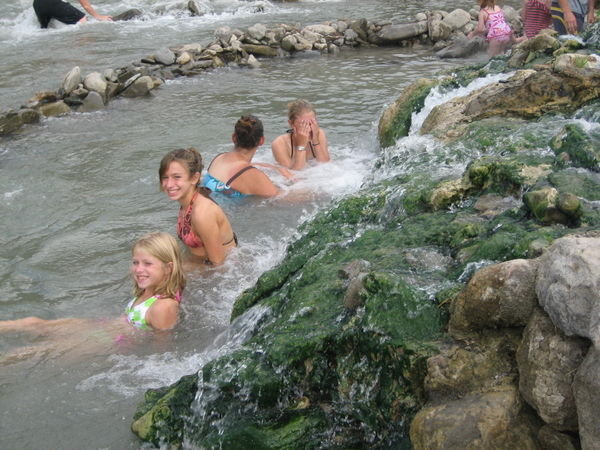 Girls hot tubbing in the Boiling River