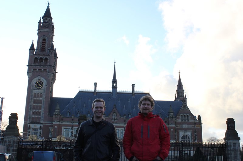 Mike and Sander at the Peace Palace