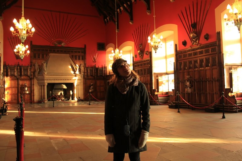 Elysia Admiring the Ceiling in the Great Hall