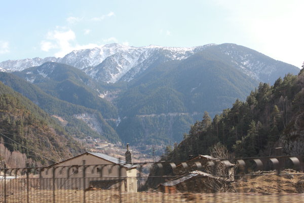Driving down the mountain into the capital, Andorra la Vella