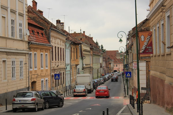 One of the streets within the fortification heading into the historical centre of Brasov