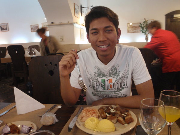 Fuad and his food at the Transylvania restaurant