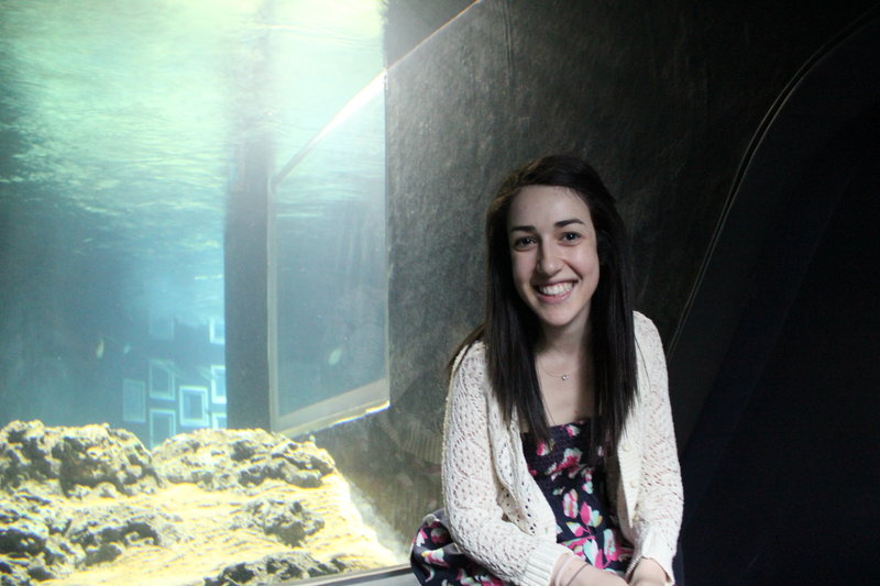 Lets pretend that Maria is actually in the giant fishtank...