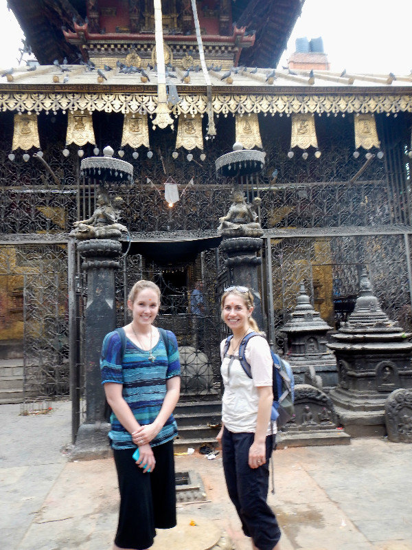 Katie and I in Front of a Temple