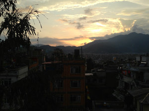The Sunset in Kathmandu, Shot from the Rooftop at the Hotel