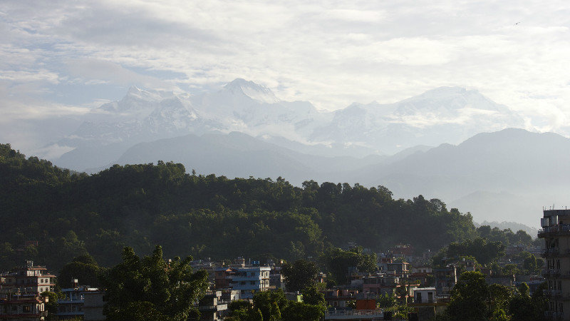 Viewing the Annapurna Mountains from the Hotel