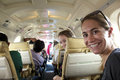 Katie & Elysia on the Plane