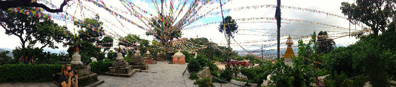 All the prayer flags lead to the centre
