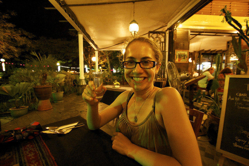 Elysia Enjoying Her Rice Wine Before Mike Dumps It Out