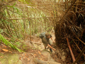 Mike Trying To Hike Up A Steep Spot