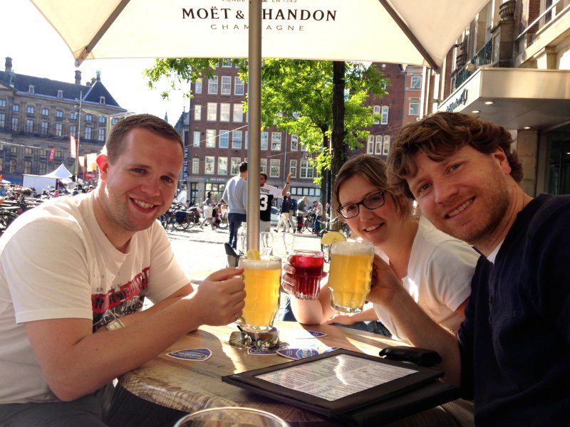 Having a beer in Amsterdam