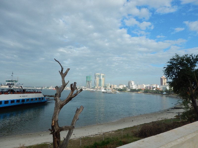 The ferry we took to Dar Es Salaam, with the city in the background