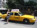 Kim and a NY cab