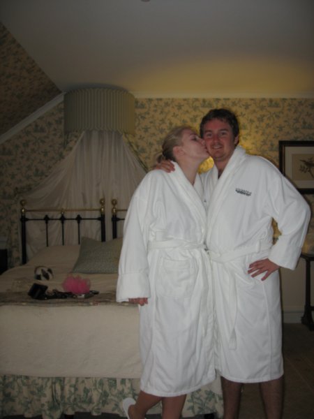Chilling out in our dressing Gowns
