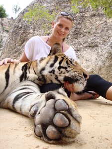 Amy with a super photo of the tiger