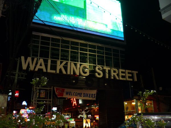 Walking street, where all the go-go bars are located
