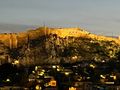 View of the Acropolis at Night from our hotel balcony