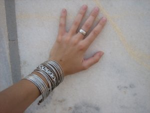 touching the marble