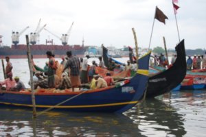 the fishing boats of Kochi