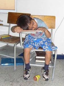 santiago asleep in class